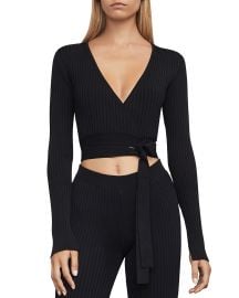 Emily Knit Wrap Crop Top Bcbgmaxazria at Bloomingdales